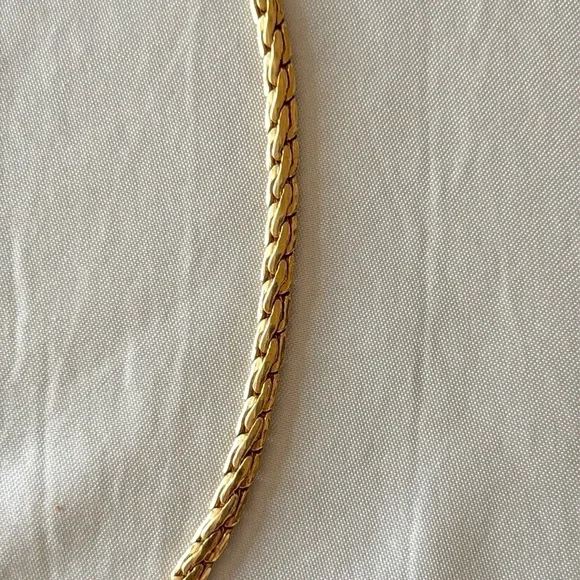 Vintage Gold Herringbone Chain Thicker .25” Width Necklace 21” Heavyweight - Picture 9 of 13